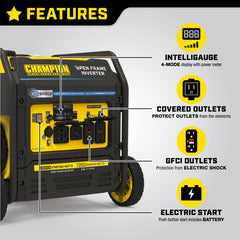 Champion 9,000 W Electric-Start Open-Frame Inverter Generator with CO Shield