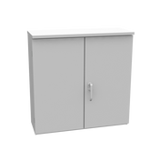 363612-CT3R - 36X12X36 Hinge Cover Type 3R Steel No Knockouts Ansi 61 Gray Double Doors Padlocking 3PT Handle Back Panel Weld Studs Drip Shield No Center Post