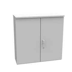 363612-CT3R - 36X12X36 Hinge Cover Type 3R Steel No Knockouts Ansi 61 Gray Double Doors Padlocking 3PT Handle Back Panel Weld Studs Drip Shield No Center Post