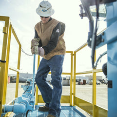 Bulwark iQ Series X-Large Khaki 69% Cotton/25% Polyester/6% Polyoxadiazole Flame-Resistant Comfort Knit Henley Shirt.