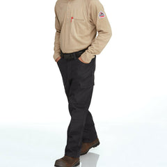 Bulwark iQ Series Khaki 69% Cotton/25% Polyester/6% Polyoxadiazole Flame-Resistant Comfort Knit Henley Shirt.
