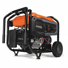 GENERAC Portable Generator: Conventional, Gasoline, 6,500 W Running, 8,125 W Starting, 120/240V AC