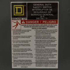 Square D DU321RB 30A 3-Pole AC Disconnect