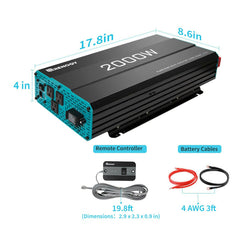 Renogy 2000 W Thermally Controlled Pure Sine Wave Inverter.