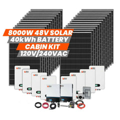 Rich Solar 8000W Solar 40kWh lithium battery 2x6500W AC out 120/240VAC Deluxe Cabin Kit