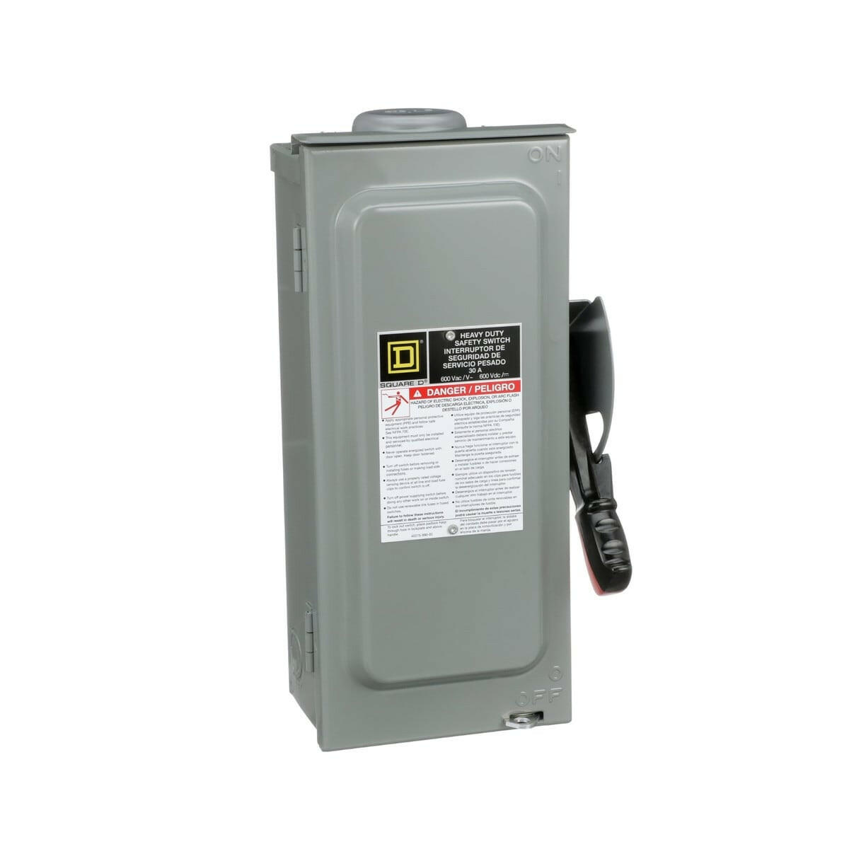 Square D/Schneider Electric HU 30 A Non-Fusible Disconnect Safety Switch.