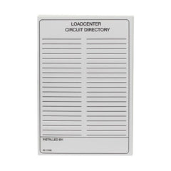 TCD - Eaton CH 3/4-Inch Loadcenters and Breakers Accessories - Circuit Directory