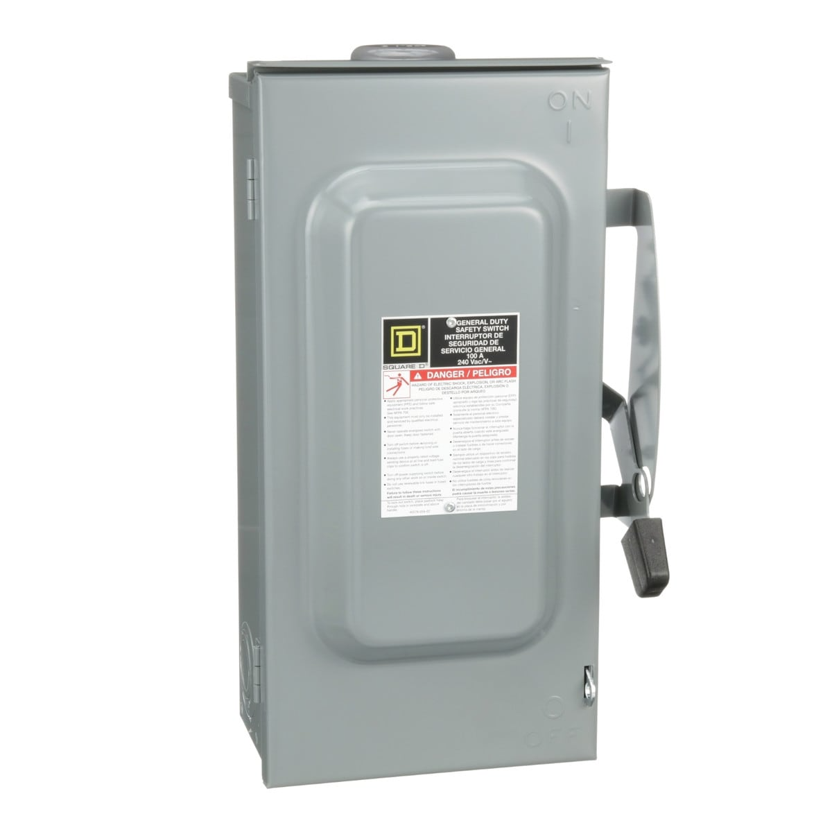 Square D/Schneider Electric DU 100 A Non-Fusible Disconnect Safety Switch.