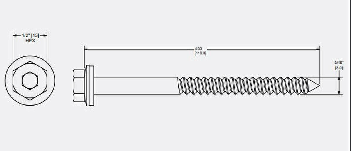 SunModo NanoMount® Black Lag Bolt with Sealing Washer