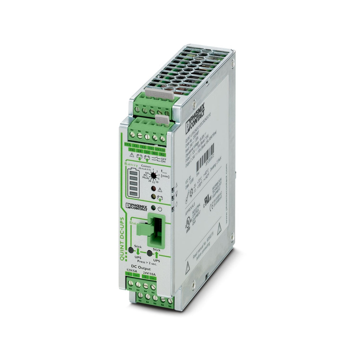 Phoenix Contact QUINT‑UPS/24DC/12DC/5/24DC/10 – Dual‑Voltage DIN‑Rail UPS
