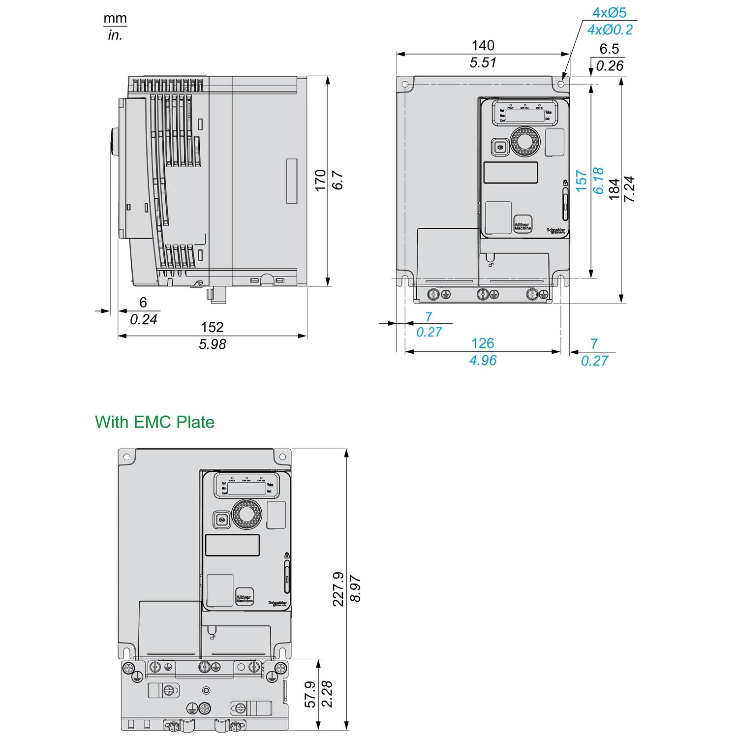Schneider Electric Altivar Machine ATV320 Variable Speed Drive (VFD) – 2.2 kW, 380–500 V, 3-Phase, Compact