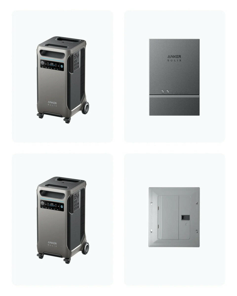 2× Anker SOLIX F3800 | 12000W, 7.68kWh + Smart Home Power Kit