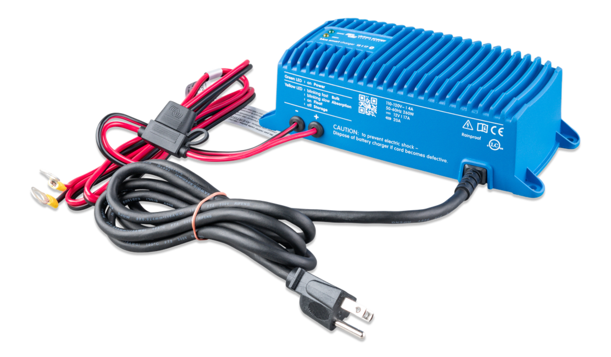 Victron Blue Smart IP67 Charger 12V 120VAC NEMA 5-15-17A.