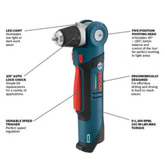 Bosch 11.5 in x 3.5 in Keyless Chuck Professional Cordless Right Angle Drill/Driver Kit