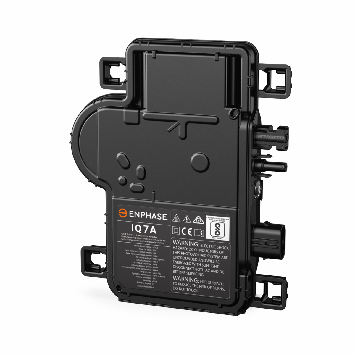 Enphase Energy IQ7A Series 366 VA Natural Convection Cooling Microinverter with Q-DCC Connection