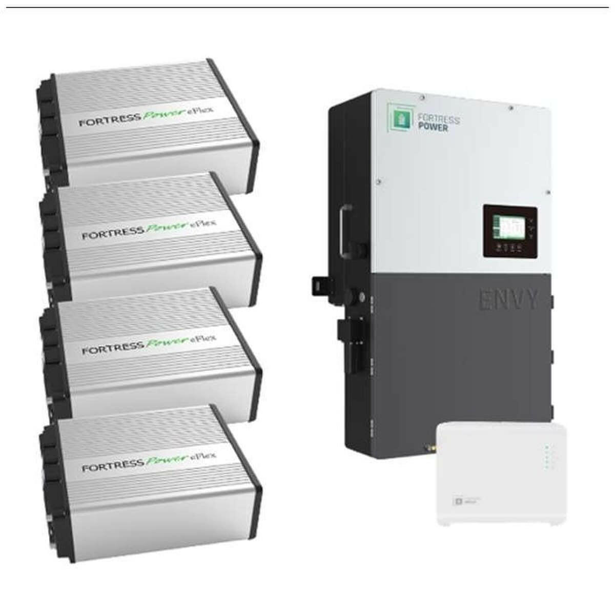Fortress Envy 12kW Hybrid Inverter, Four eFlex 5.4kWh Lithium Batteries and Guardian Battery Monitoring