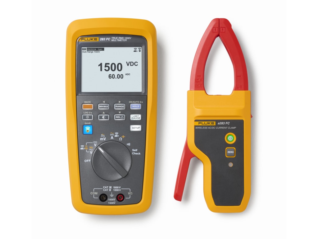 Fluke 283FC/PV Solar Kit – CAT III 1500 V TRMS Wireless Multimeter & Clamp Kit