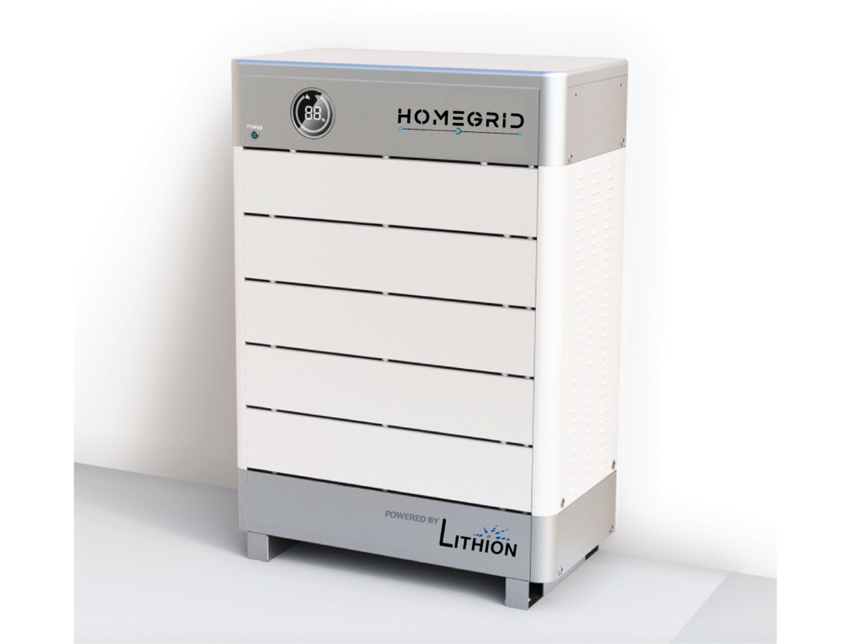 HomeGrid Lithion Stack'd 48 V Lithium Iron Battery with Stainless Controller & Base