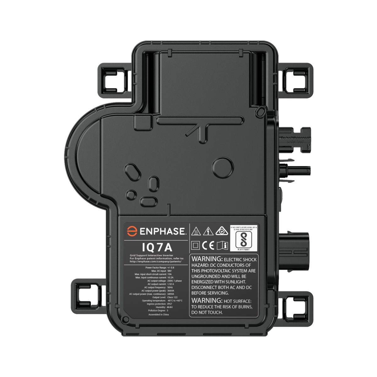 Enphase Energy IQ7A Series 366/295 VA Natural Convection Cooling Microinverter with MC4 Connection