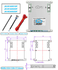 JKBMS B1A8S20P Active Balance BMS (3S–8S, 200A)