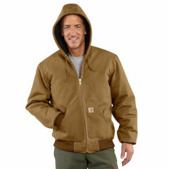 Carhartt J140 Series X-Large Brown Men's Loose Fit Firm Duck Insulated Flannel-Lined Active Jacket
