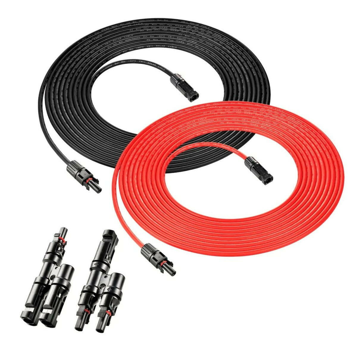 Rich Solar 10 Gauge 30 Feet Solar Extension Cable and Parallel Connectors.