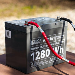 Rich Solar Alpha 1 12.8 V 100 Ah Lithium Iron Phosphate Battery.