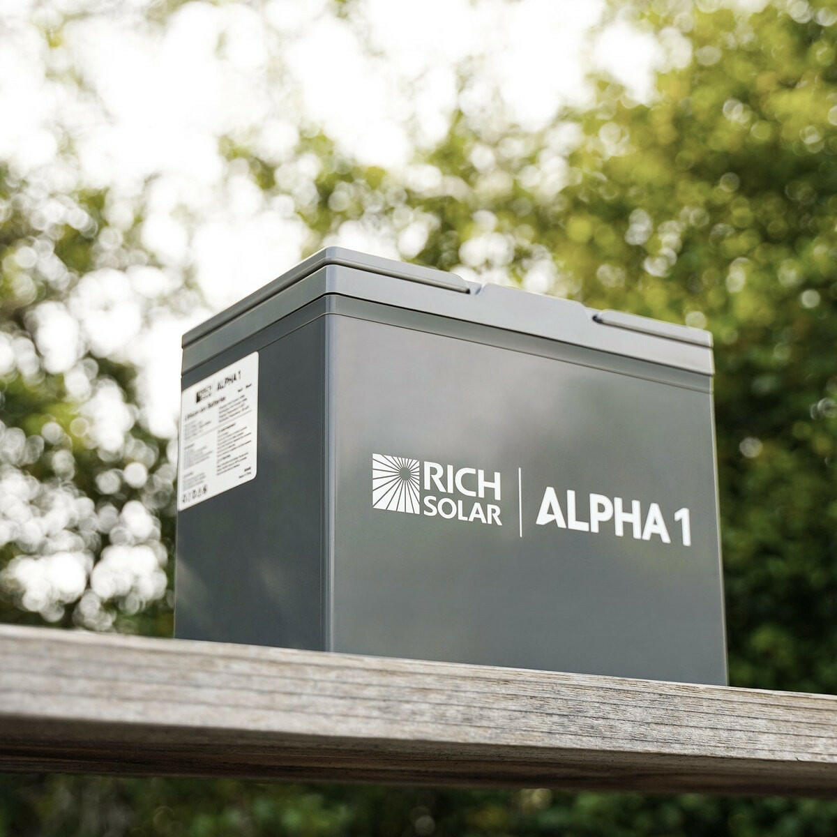 Rich Solar Alpha 1 12.8 V 100 Ah Lithium Iron Phosphate Battery.