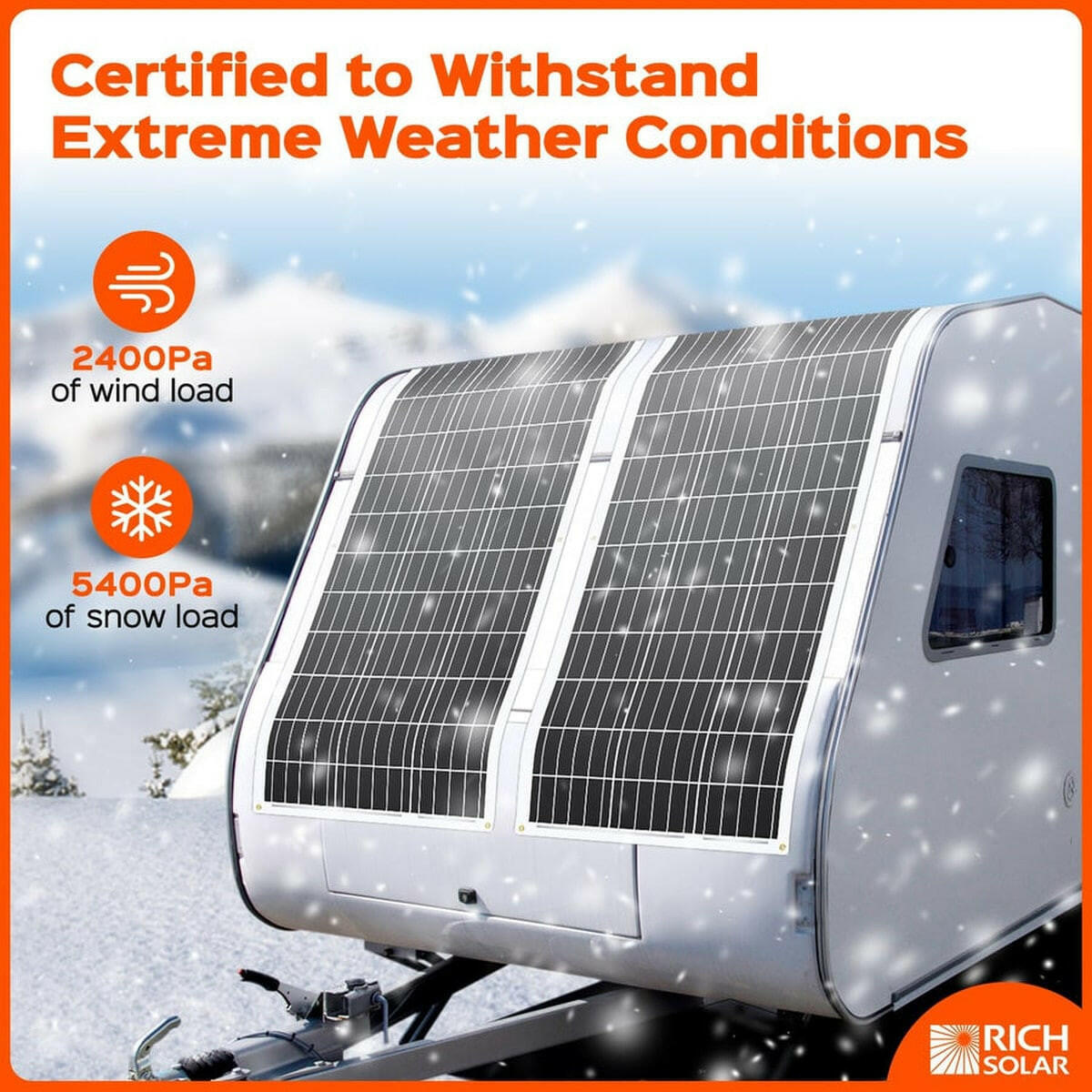 Rich Solar MEGA 100 FLEX | 100 Watt Monocrystalline Solar Panel | Best 12V Flexible Panel for VAN RVs and Off-Grid | High Efficiency.