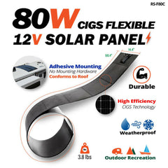 Rich Solar MEGA 80 Watt CIGS Flexible Solar Panel.