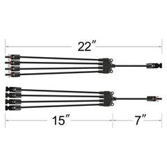 Rich Solar Y Branch Parallel Adapters 4 to 1.