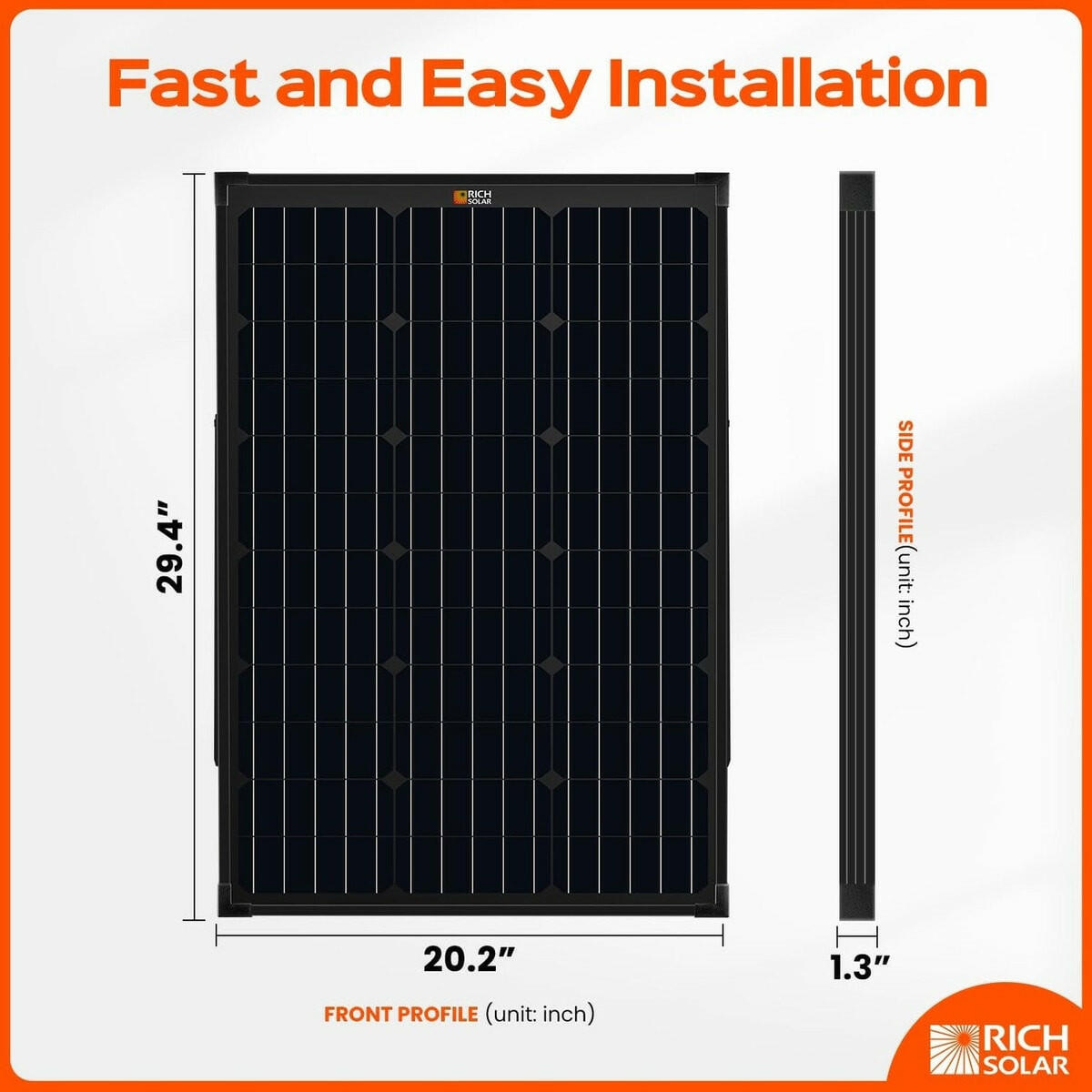 Rich Solar MEGA 60 Watt Portable Solar Panel Black.