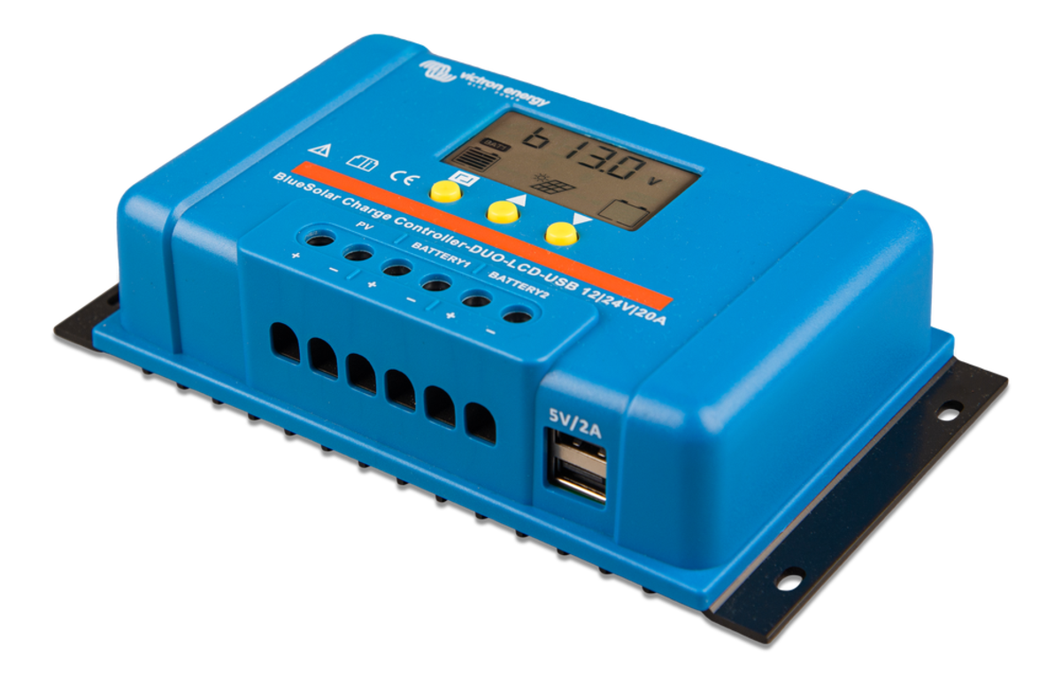 Victron Energy BlueSolar PWM DUO-LCD&USB 12/24V-20A.