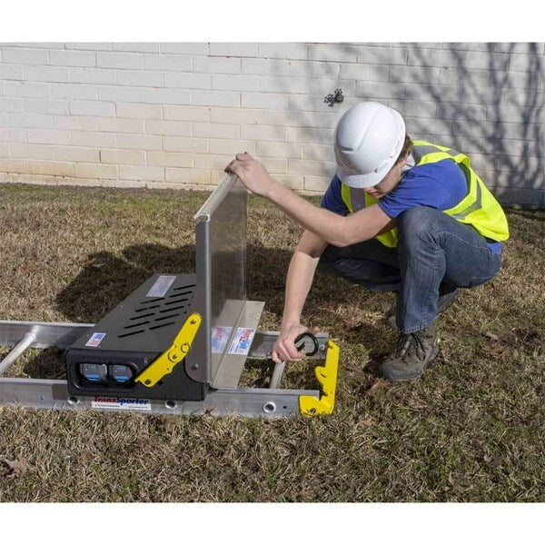 TranzVolt Tie Down 28 ft 6000 Sq-ft Battery Powered Ladder Hoist with Cordless Remote