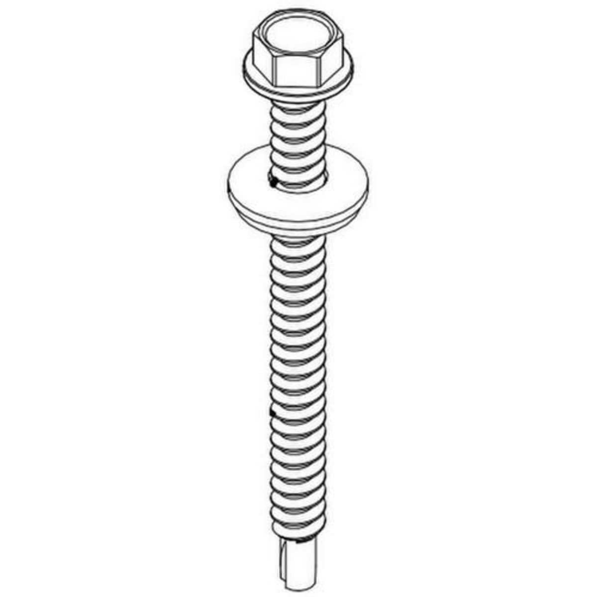 Unirac #12-14 X 2.50 SCREW HDW SS - includes #12 EPDM washer (Priced as bag of 80 pc)