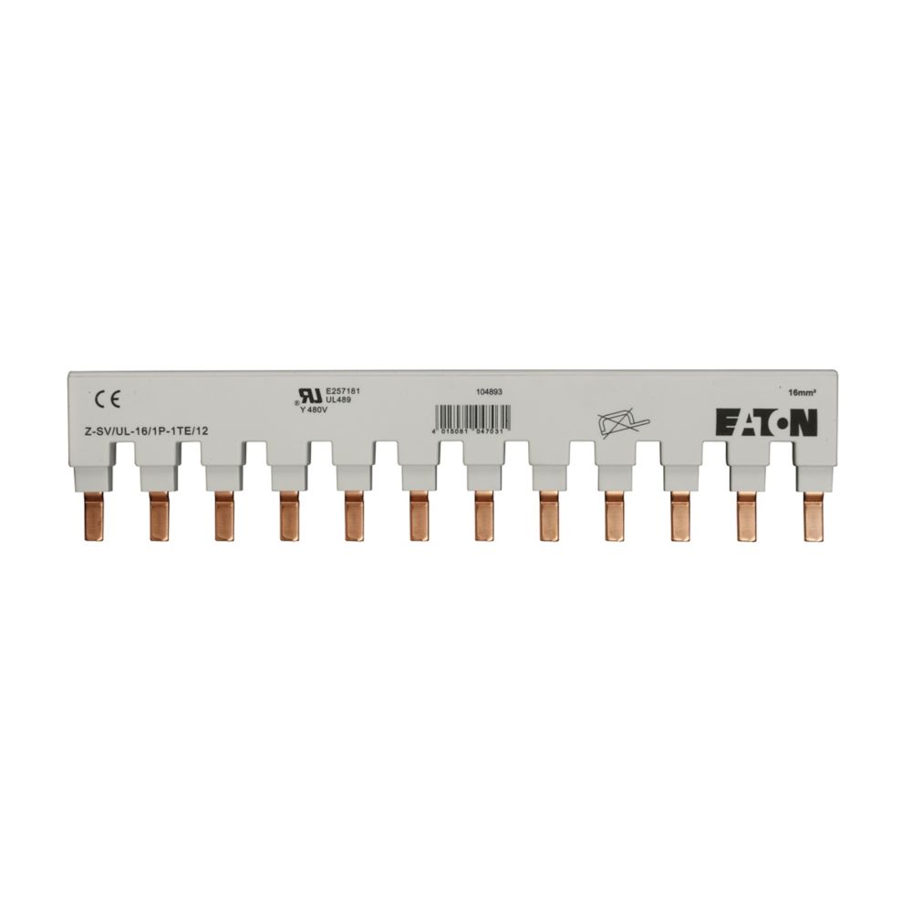 Z-SV/UL-16/1P-1TE/6 - Single Pole 80 Ampere Busbar System; Used On Faz Series Branch Circuit Breaker; Voltage Rating 480 Vac At 50/60 HZ