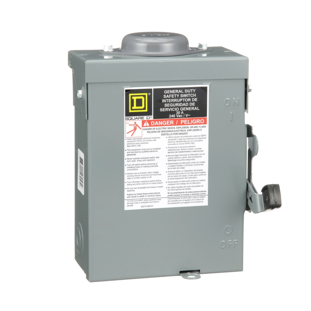 Square D D221NRB 30A 2-Pole AC Disconnect.