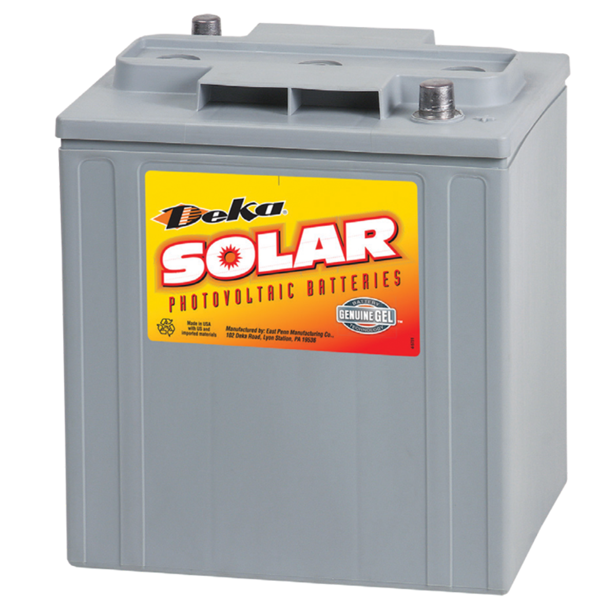 MK Power 8GTE35-DEKA , Gel Deep Cycle Battery, 6V, 220 AhC/100 Hr Rate, SAE Terminal.