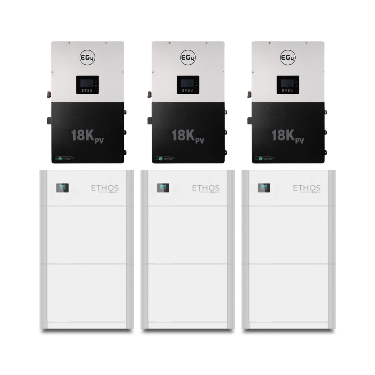 BigBattery | ETHOS Battery EG4-18Kpv Bundle Bundle - Commercial Energy System | 36kW Output Total w/ 30.7kWh to 92.1kWh